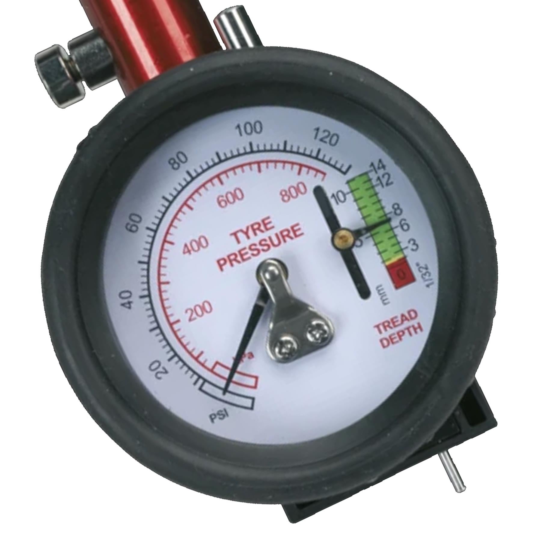 Sealey Tyre Pressure Gauge with Tread Depth Gauge 0-8bar(0-120psi)