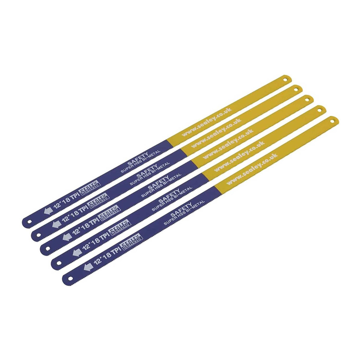 Sealey Hacksaw Blade 300mm HSS Bi-Metal 18tpi Pack of 5