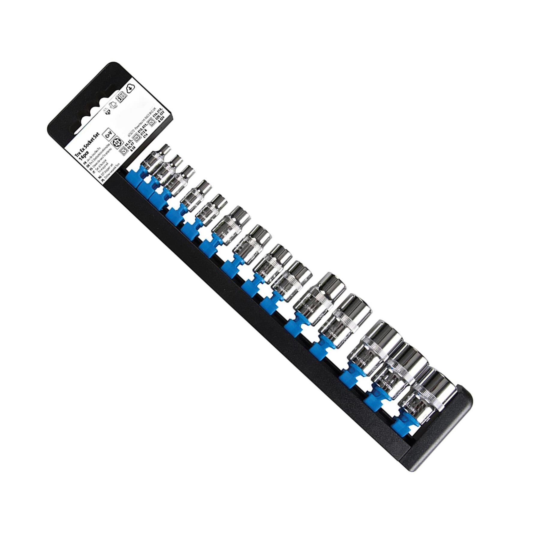 E Torx Socket Set E22 E20 E18 E16 E14 E12 E11 E10 Etc. Polished Chrome