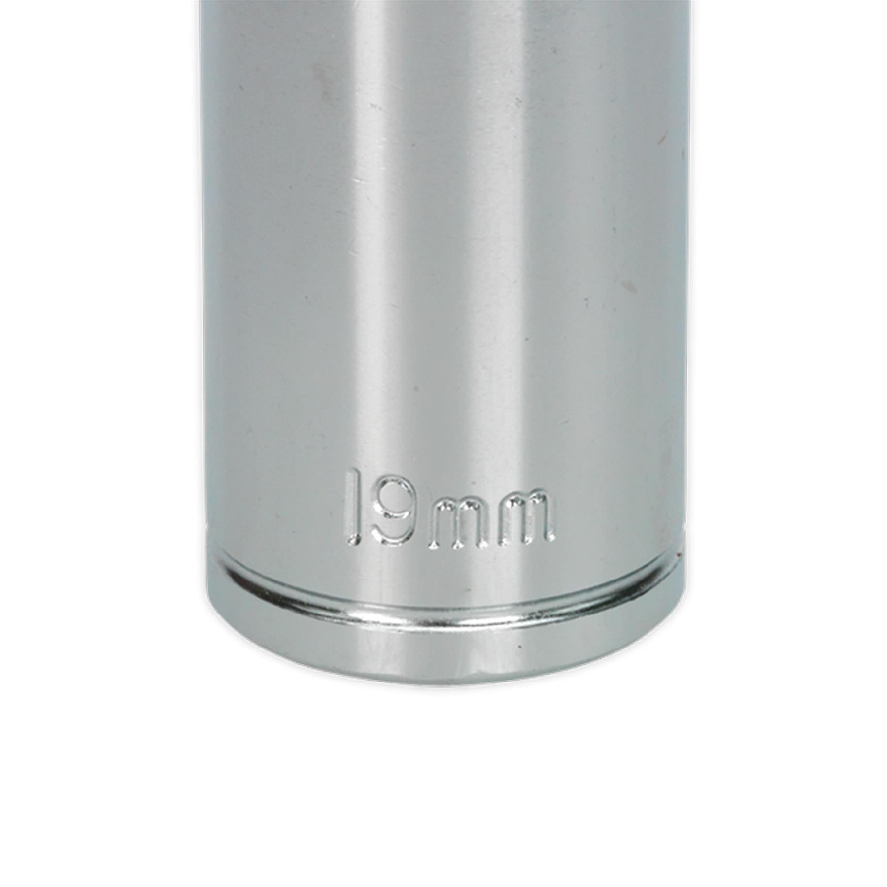 Sealey WallDrive Socket 19mm Deep 3/8"Sq Drive  Carbon Steel