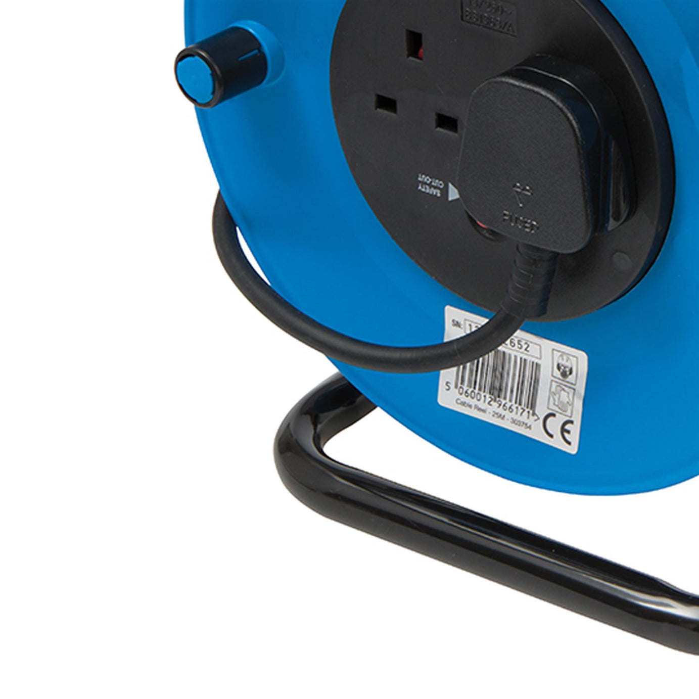 Cable Reel 240V Freestanding 13A 25M 2 Socket Maximum Load 13A Cable Rewind