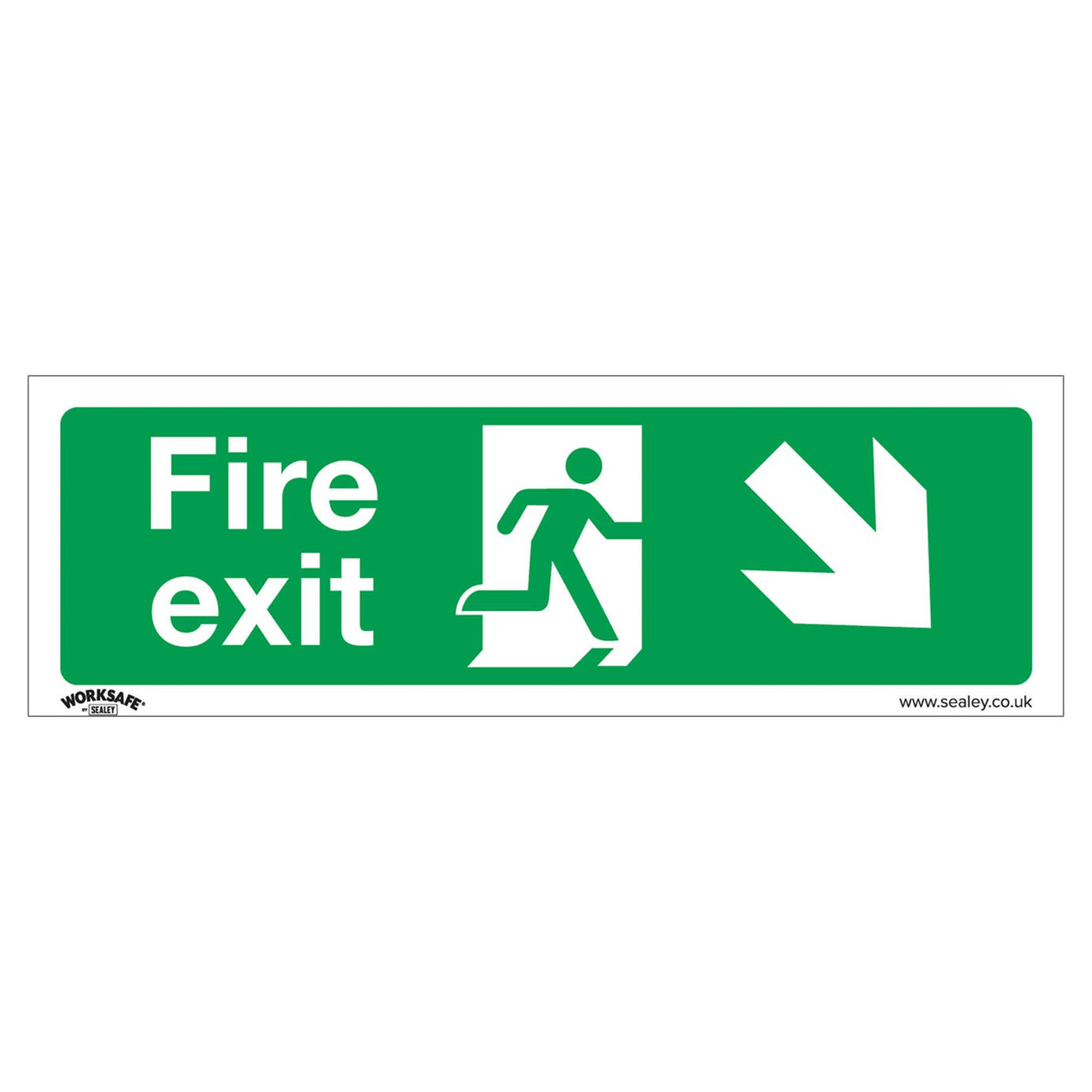 Safe Conditions Safety Sign - Fire Exit (Down Right) - Self-Adhesive Vinyl