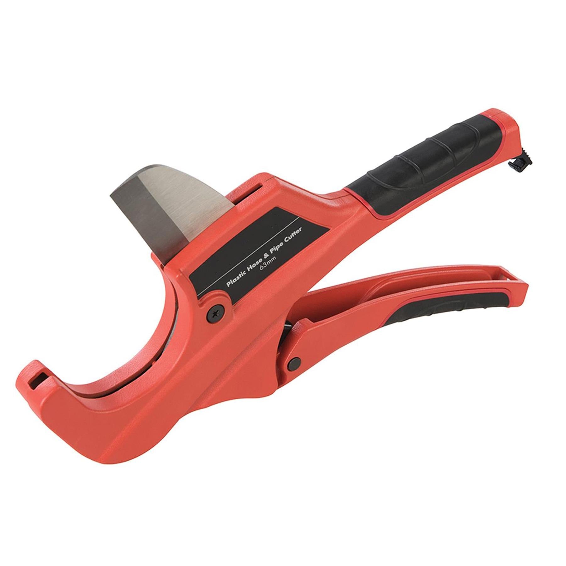 Ratchet Action 63mm Plastic Pipe Cutter Plumbing Tool PVC Water Tube Hose