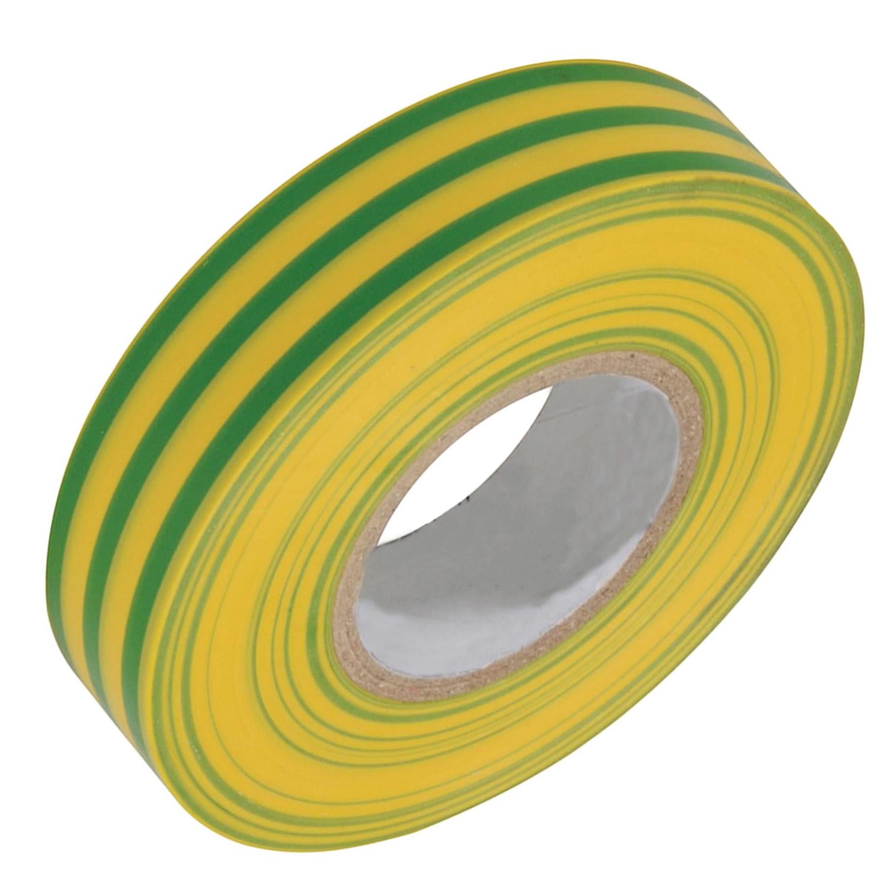 19mm x 22mm Electrical Pvc Insulating Tape Flame Retardant Rolls Yellow/Green 2 Rolls