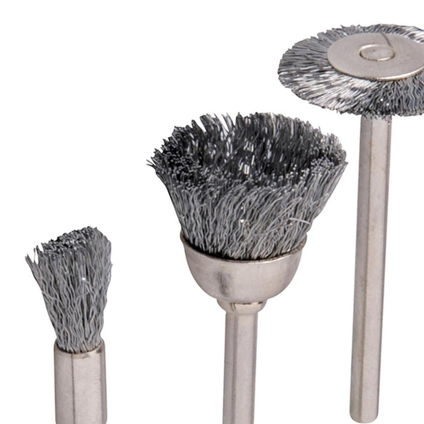 3Pc Metal Polishing Steel Wire Brush Set Dremel Rotary Tool Polish Clean Wheel