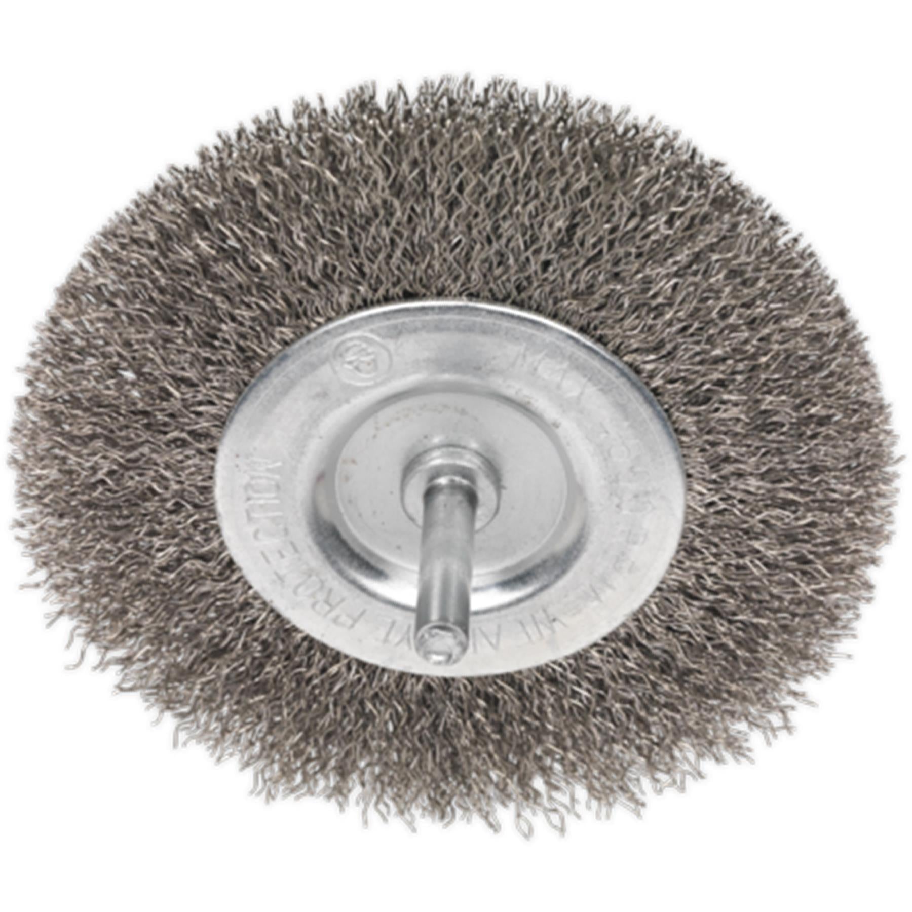 Sealey Flat Wire Brush Stainless Steel 100mm with 6mm Shaft