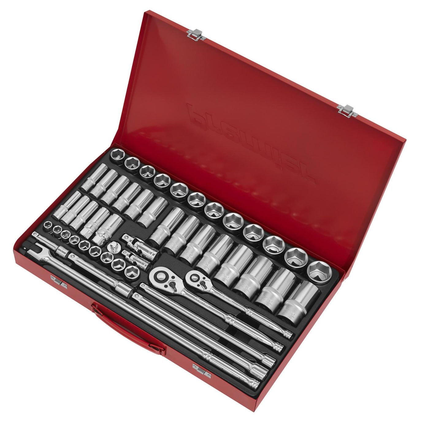 Sealey Socket Set 50pc 3/8" & 1/2"Sq Drive 6pt WallDrive - Metric
