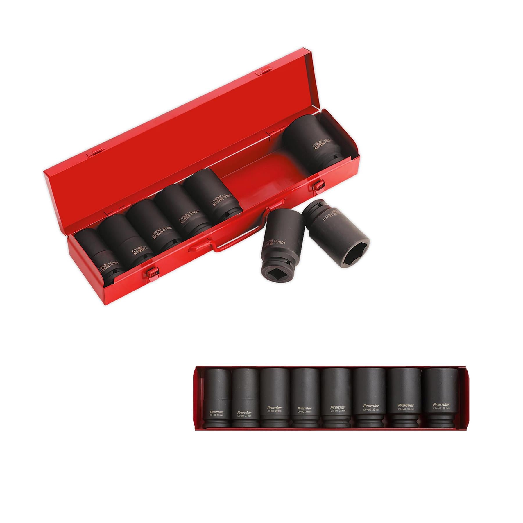 Sealey Impact Socket Set 8pc 3/4"Sq Drive Deep Metric Chrome Molybdenum Steel