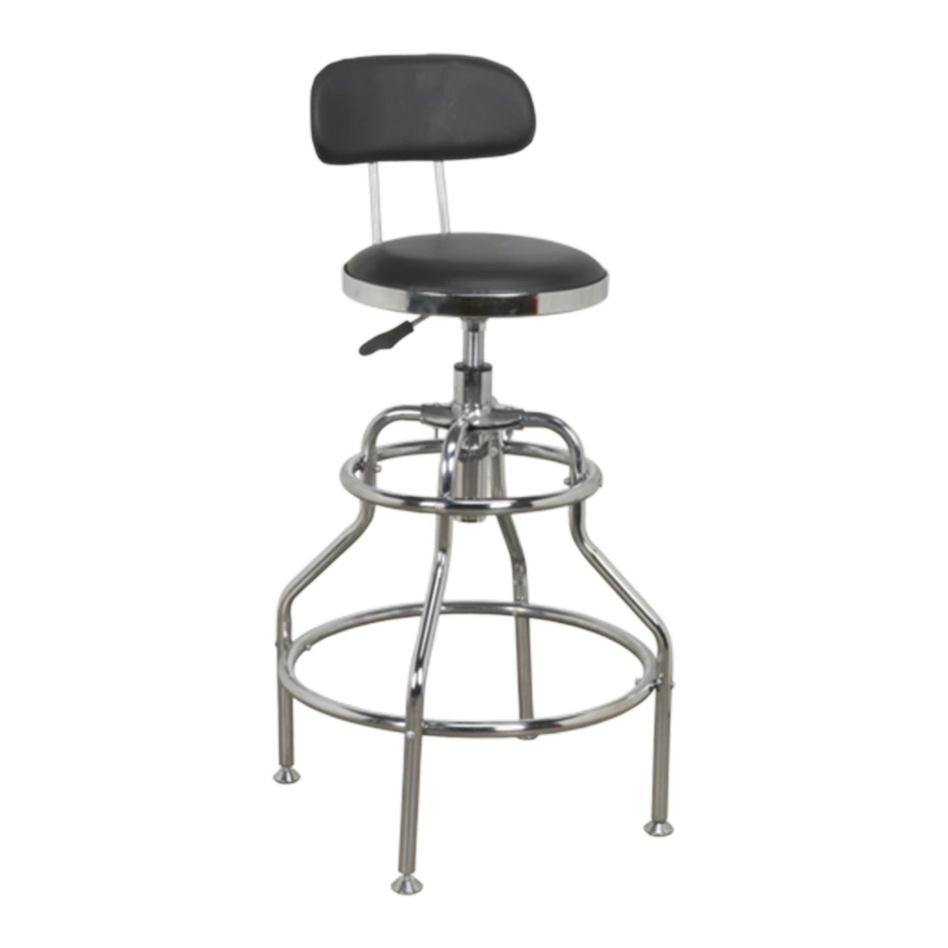 Sealey Workshop Stool Pneumatic Adj Height Swivel Seat & Back Rest