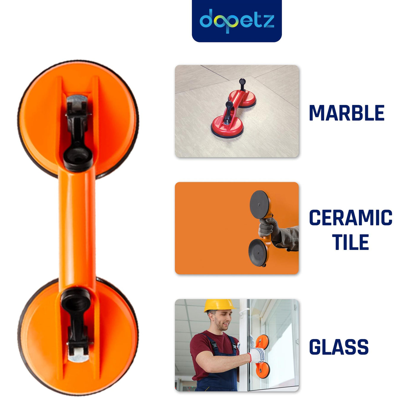 Dual Suction Cup Pad Lifter 70kg Sucker Plate Glass tile Mirror Lifter Puller