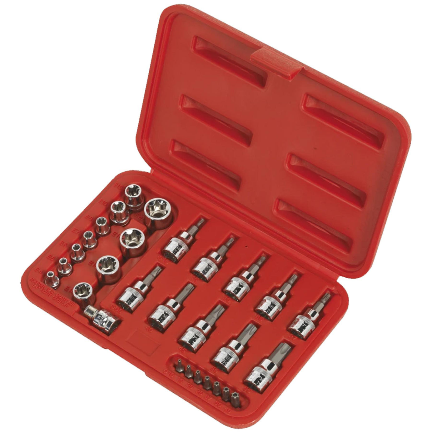 Sealey TRX-Star Socket & Security Bit Set 29pc 1/4"Sq&3/8"Sq Drive
