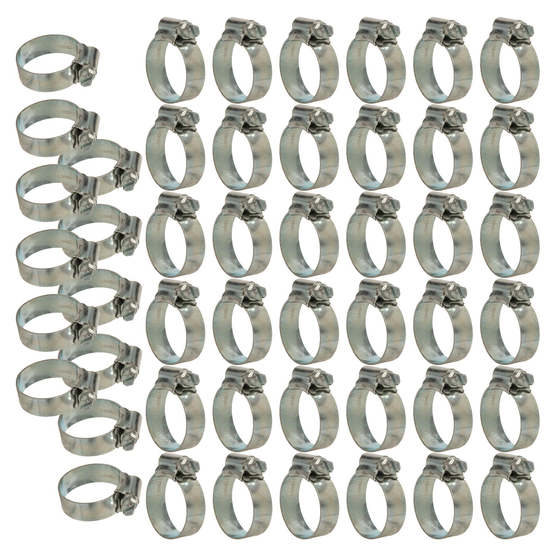 50 x Hose Clips Genuine Worm Drive Fuel Hose Clamps Clips 22 - 30mm