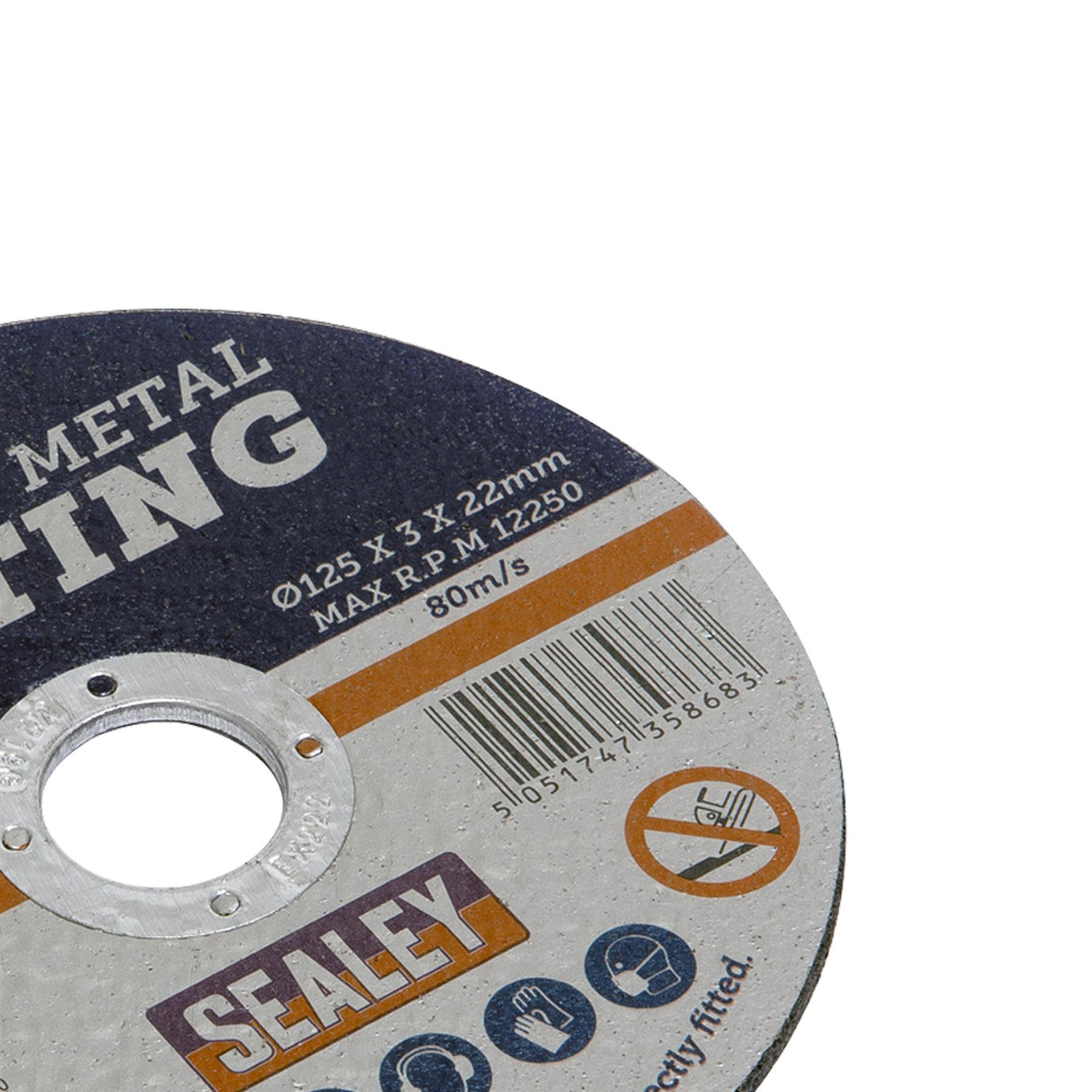 Cutting Disc 125 x 3mm 22mm Bore.  General-purpose flat cutting discs. Sealey