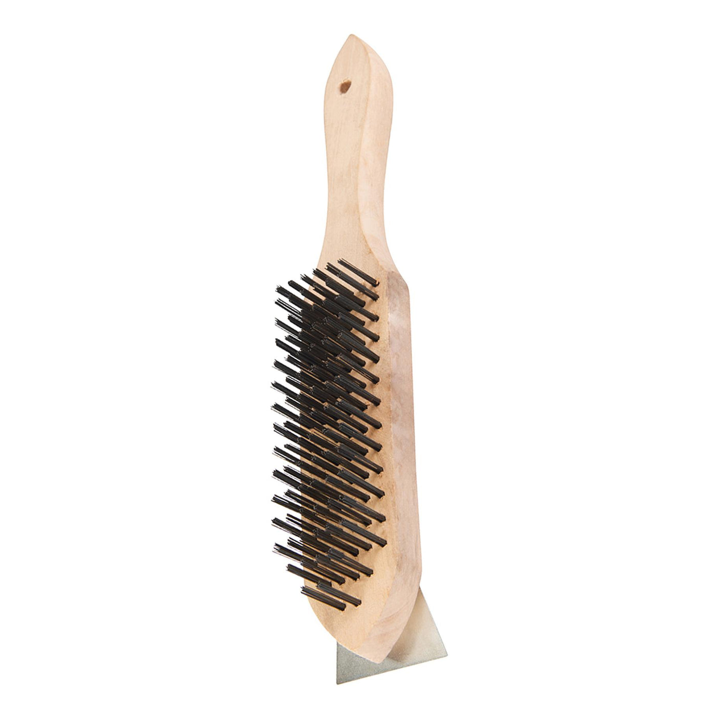 Wooden Wire Brush & Scraper 6 Row Wooden Handle With Scraper Heavy Duty