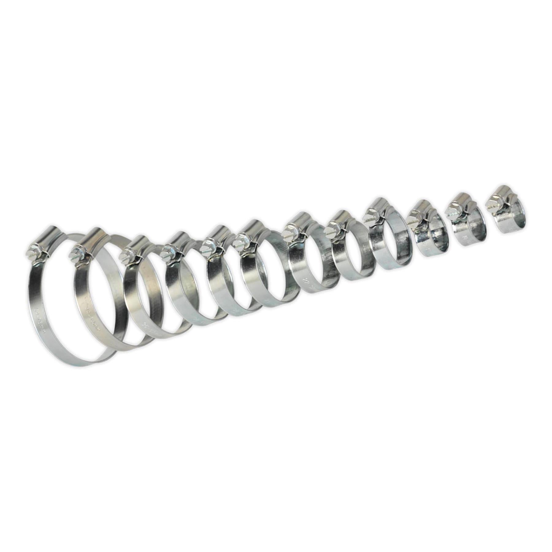 Sealey Hose Clip Assortment 85pc 8-57mm Zinc Plated