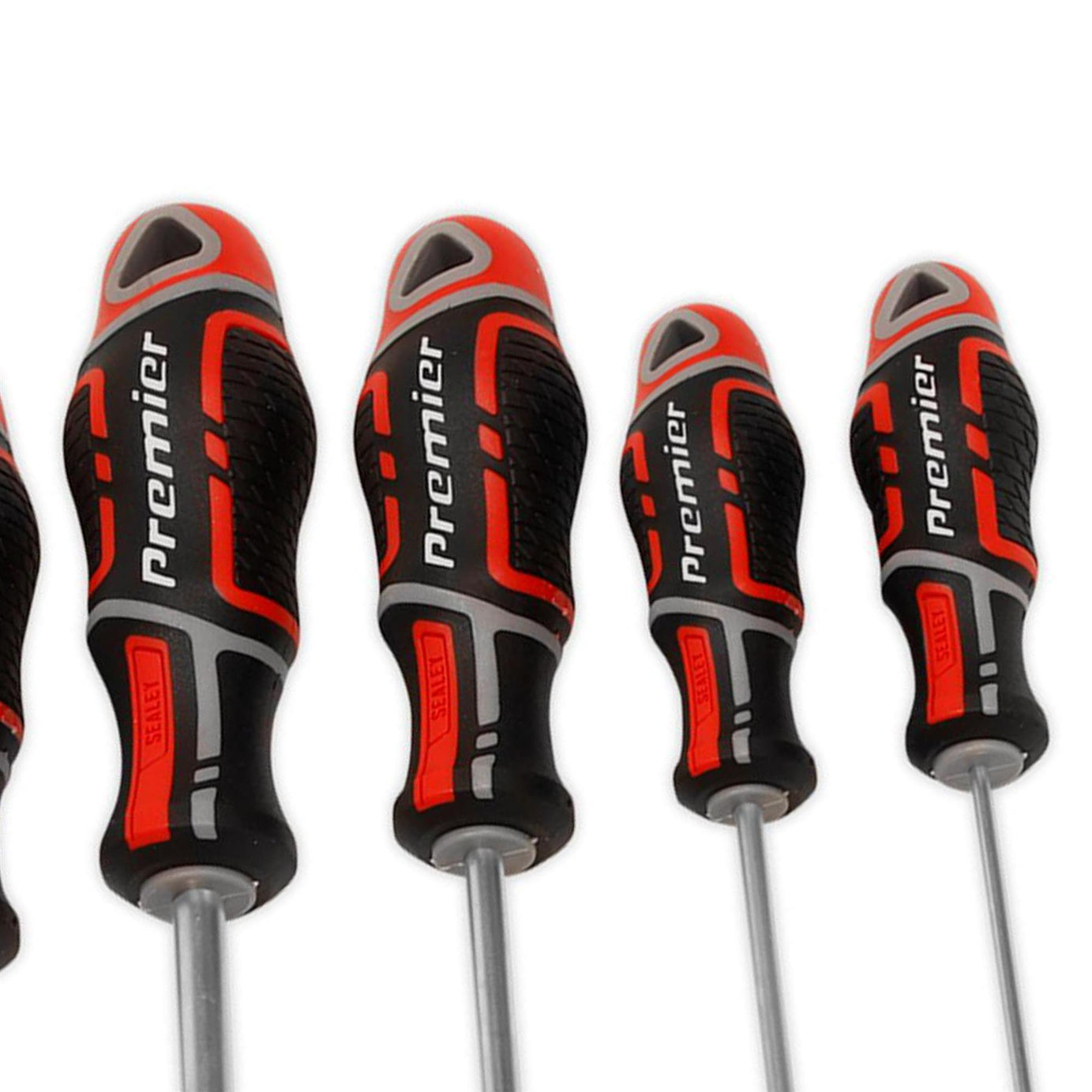 Sealey 7pc Screwdriver Set Slotted & Phillips Magnetic 75-200mm GripMax Red