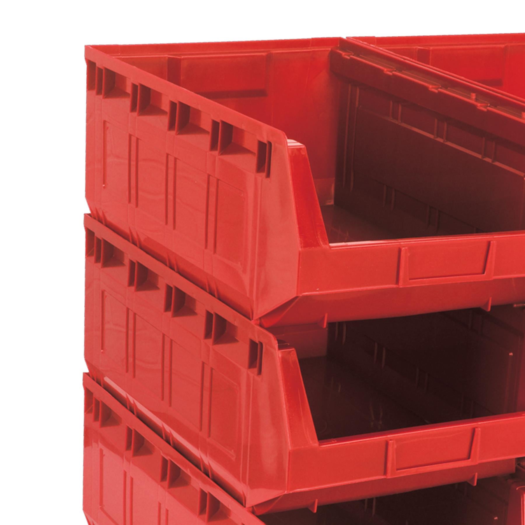 Sealey Plastic Storage Bin 310 x 500 x 190mm - Red Pack of 6