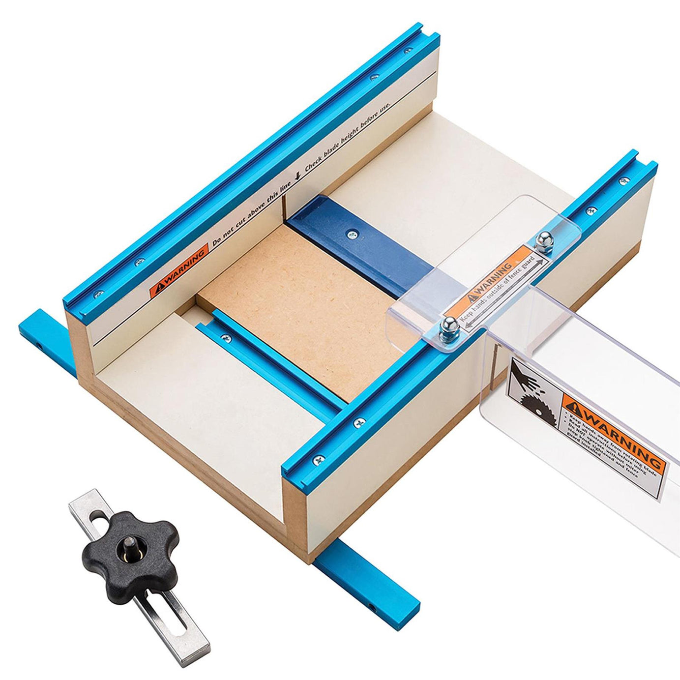 Table Saw Small Parts Sled 305 x 394 x 89mm Aluminium With Melamine Coated MDF