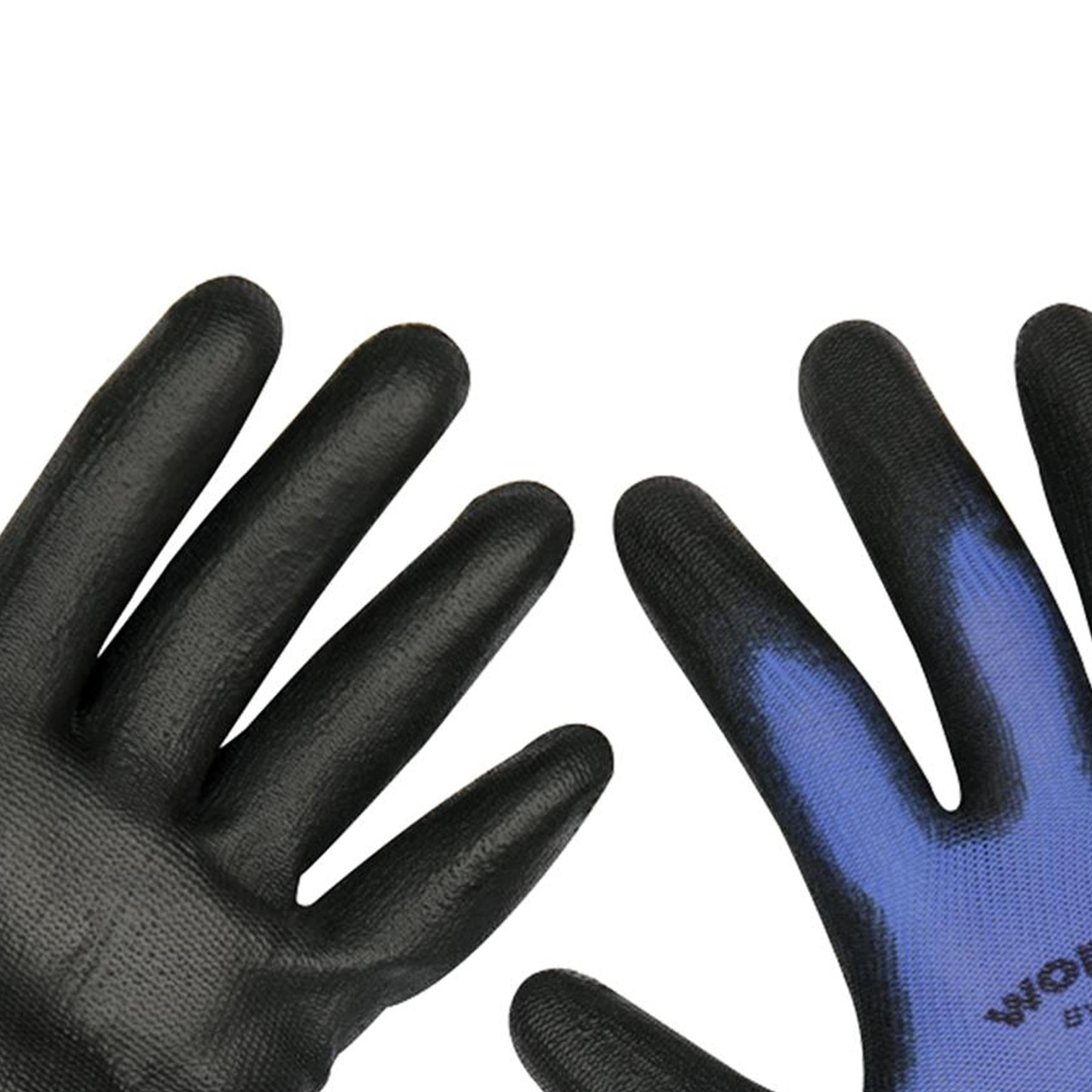 Sealey Flexible Lightweight Precision Work Safety Grip Gloves Large Pack of 12 Pairs