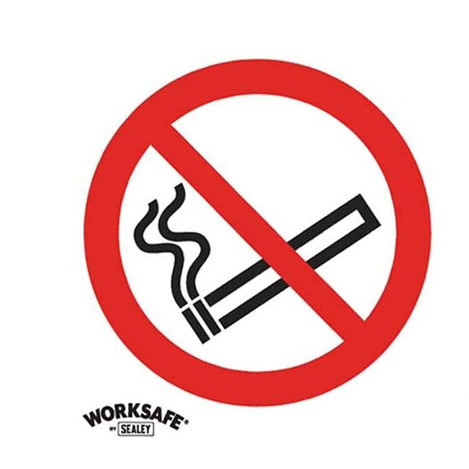 Sealey Safety Sign - No Smoking - Rigid Plastic - Pack of 10