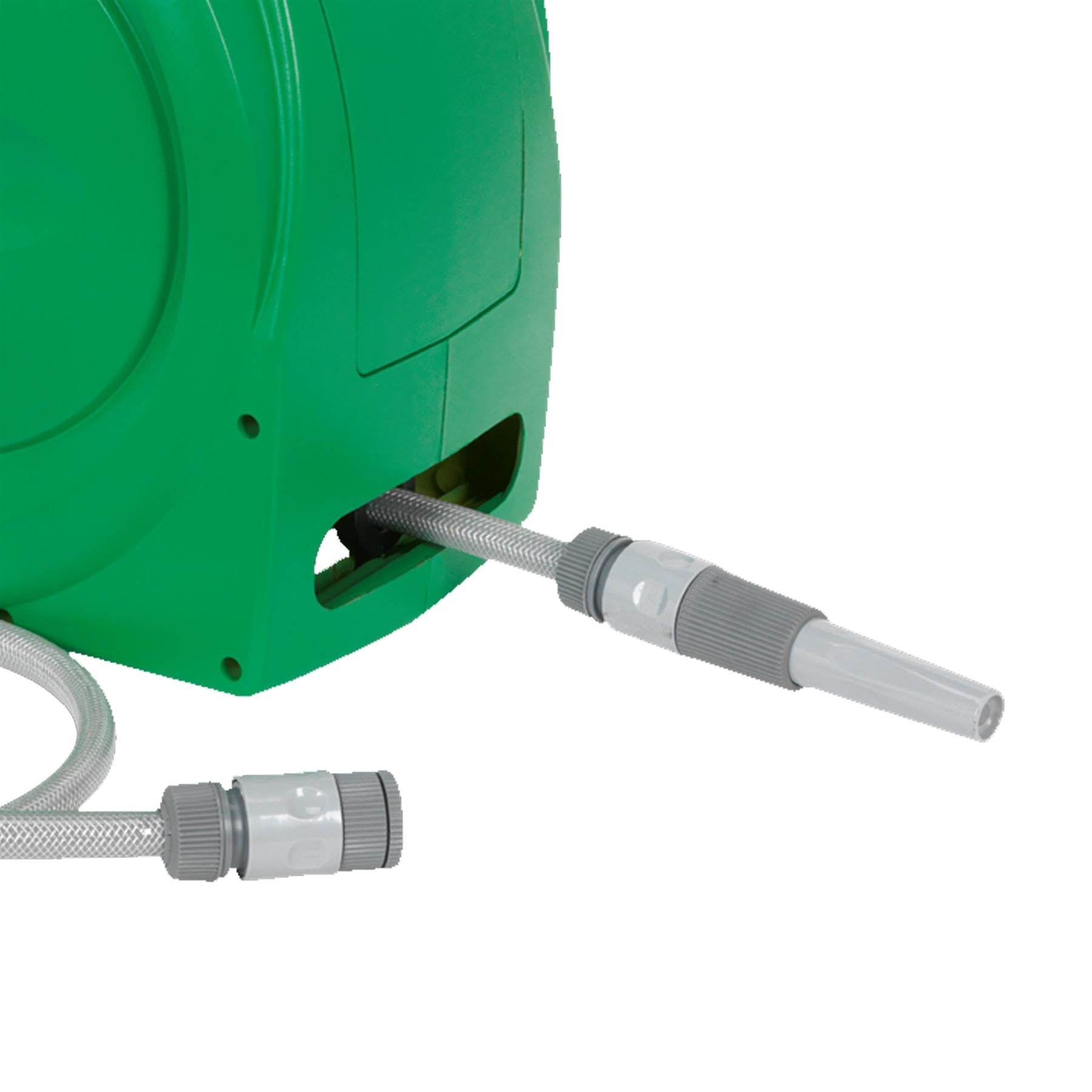 Water Hose Reel 20m. Auto-Rewind Control Garden Hose Reel.Sealey