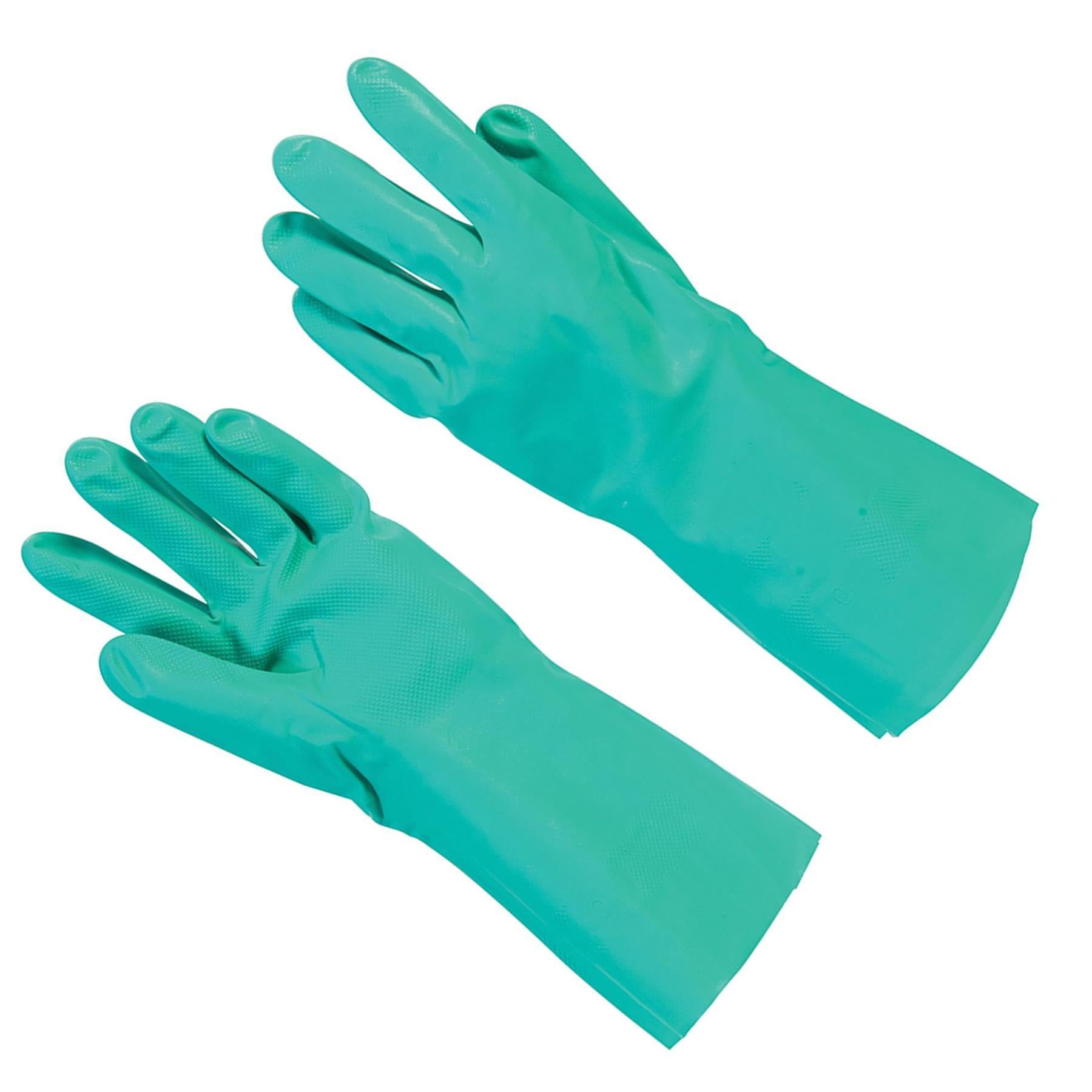 3 X Nitrile Gauntlets Quality Heavy Duty Construction Microorganism Protection