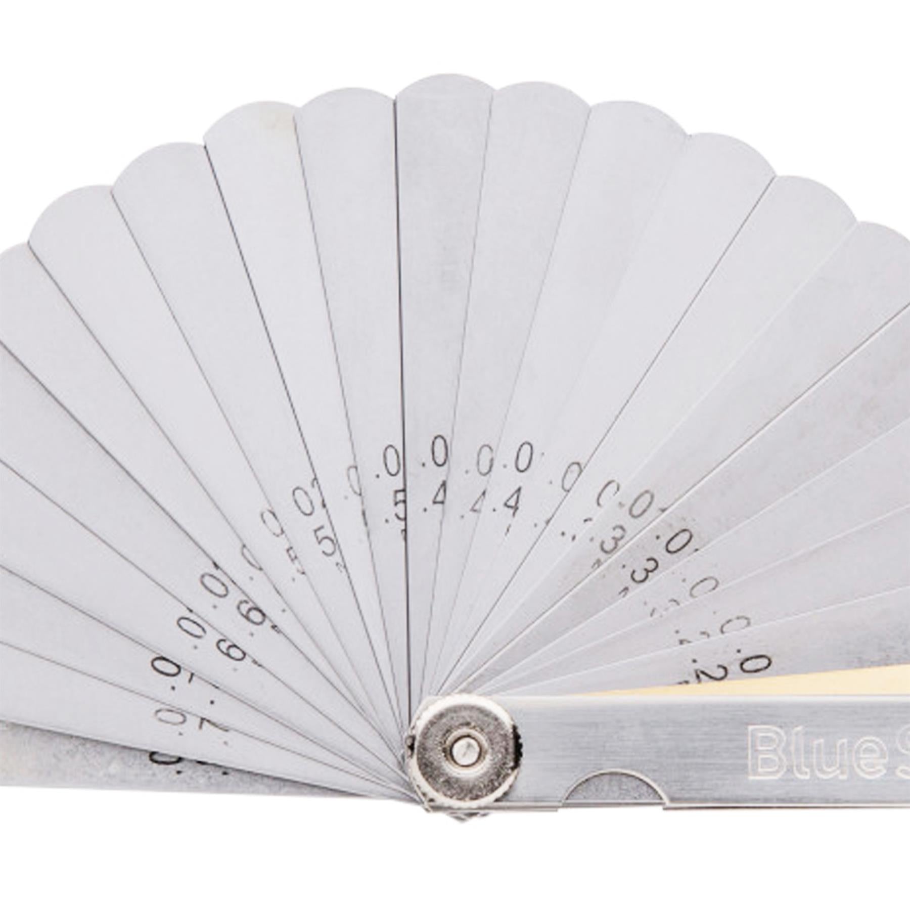 BlueSpot 32 Blade Leaf Feeler Gauge Metric Imperial Includes Brass Blade