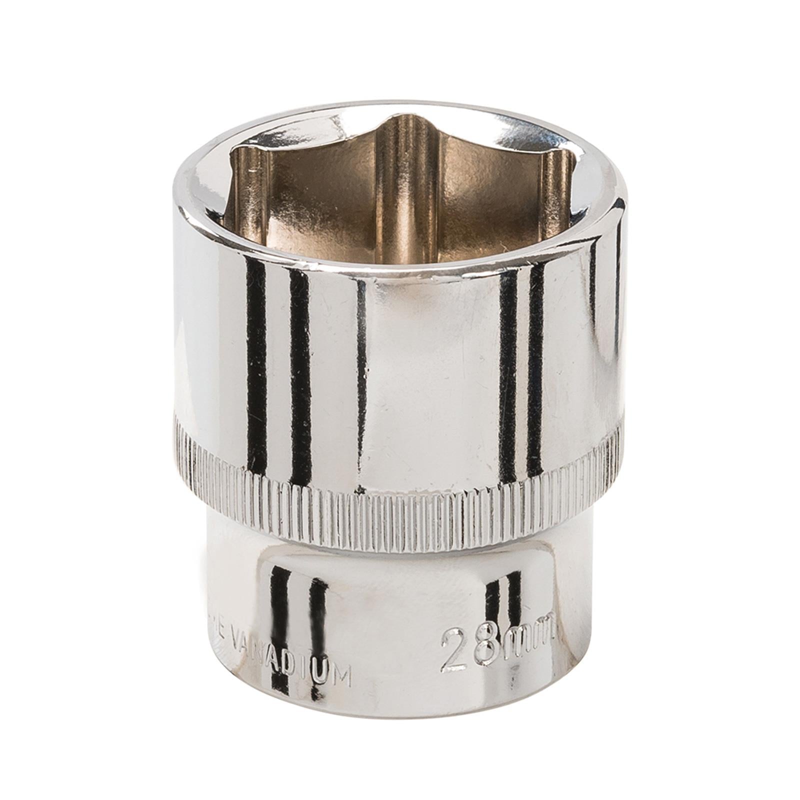 Socket 1/2" Drive Metric Hex Square 28mm Individual Hex Polished Crv Quality
