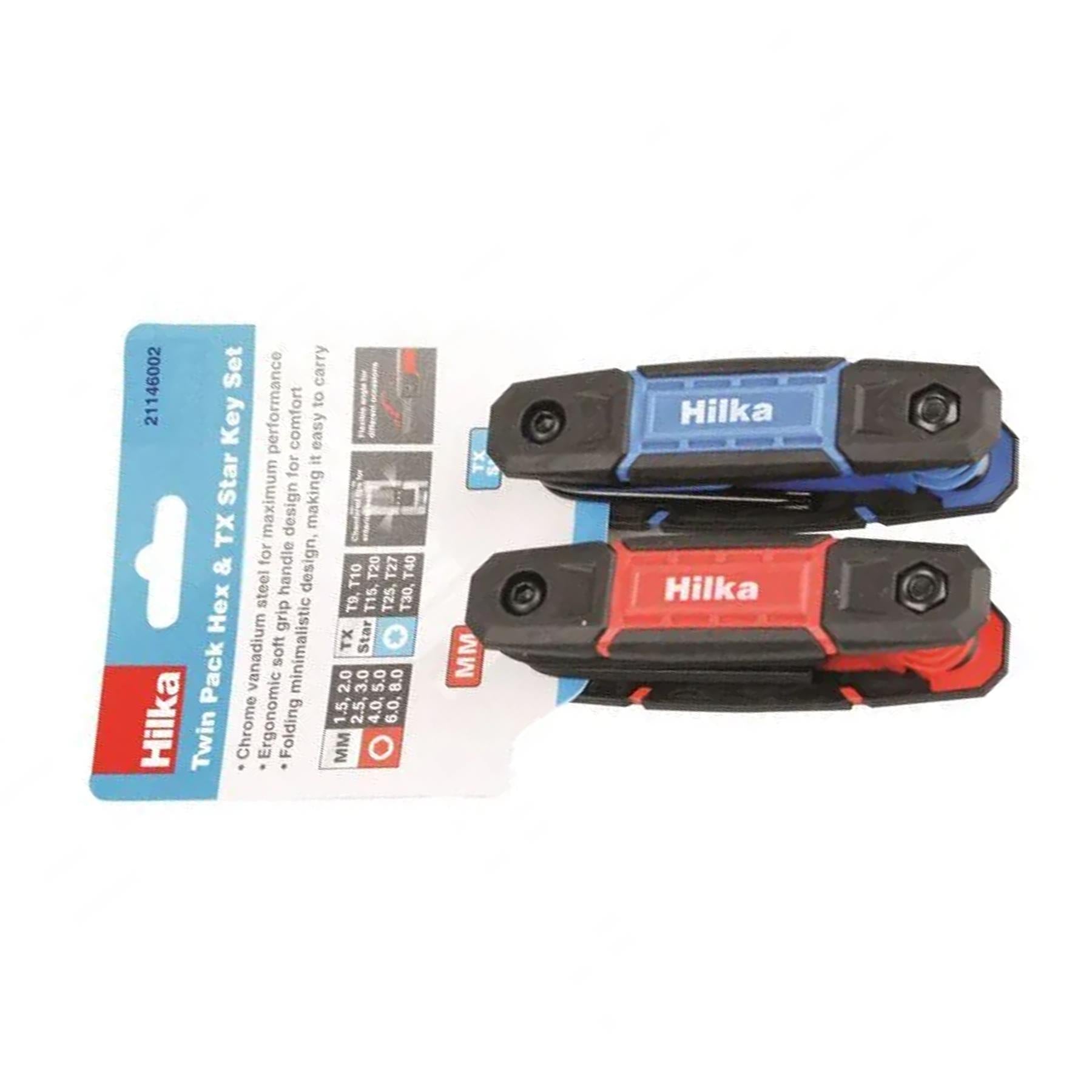 Twin Pack Chrome Vanadium Steel Soft Grip Handle Hex & TX Star Key Set