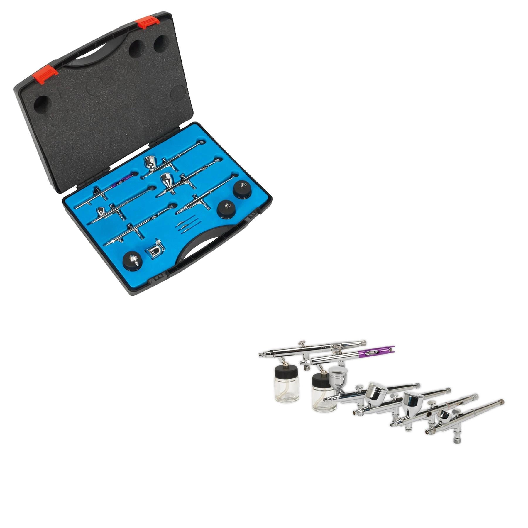 Sealey Air Brush Kit 10pc Gravity/Suction Feed