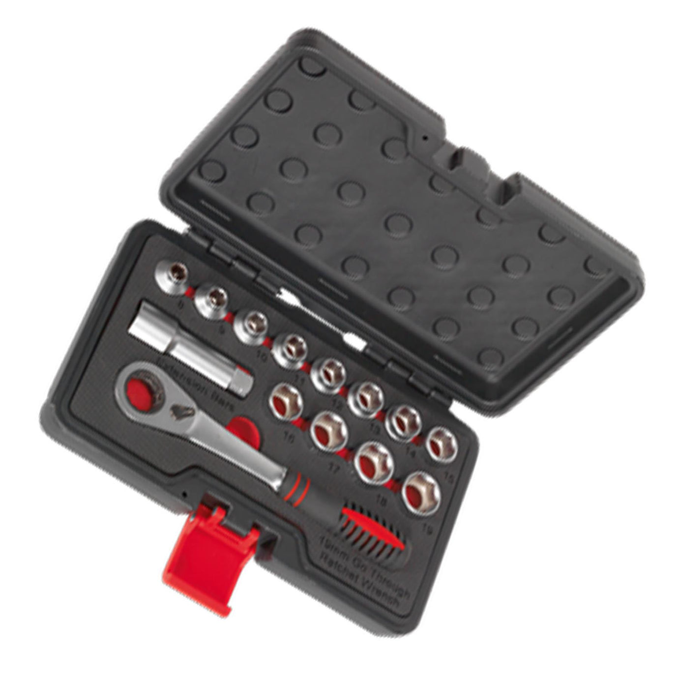 Sealey Socket Set 14pc Go-Through Low Profile WallDrive Metric
