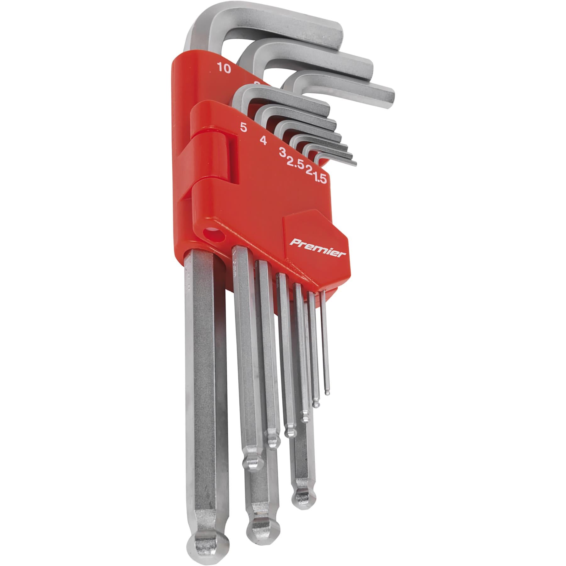 Sealey Ball-End Hex Key Set 9pc Long Metric