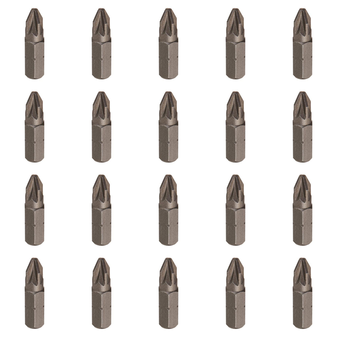 Pozidriv PZ2 Screwdriver Bits CRV Chrome Vanadium Steel 1/4" Hex Drive 20Pcs