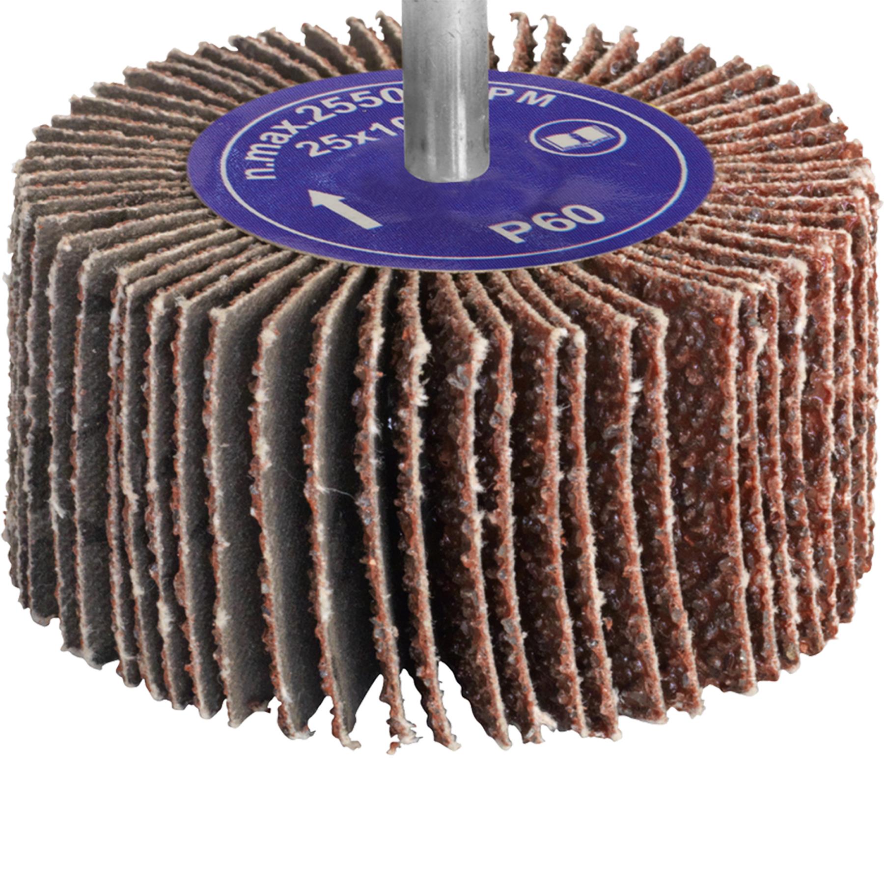 Sealey Flap Wheel Ø25 x 10mm 6mm Shaft 60Grit