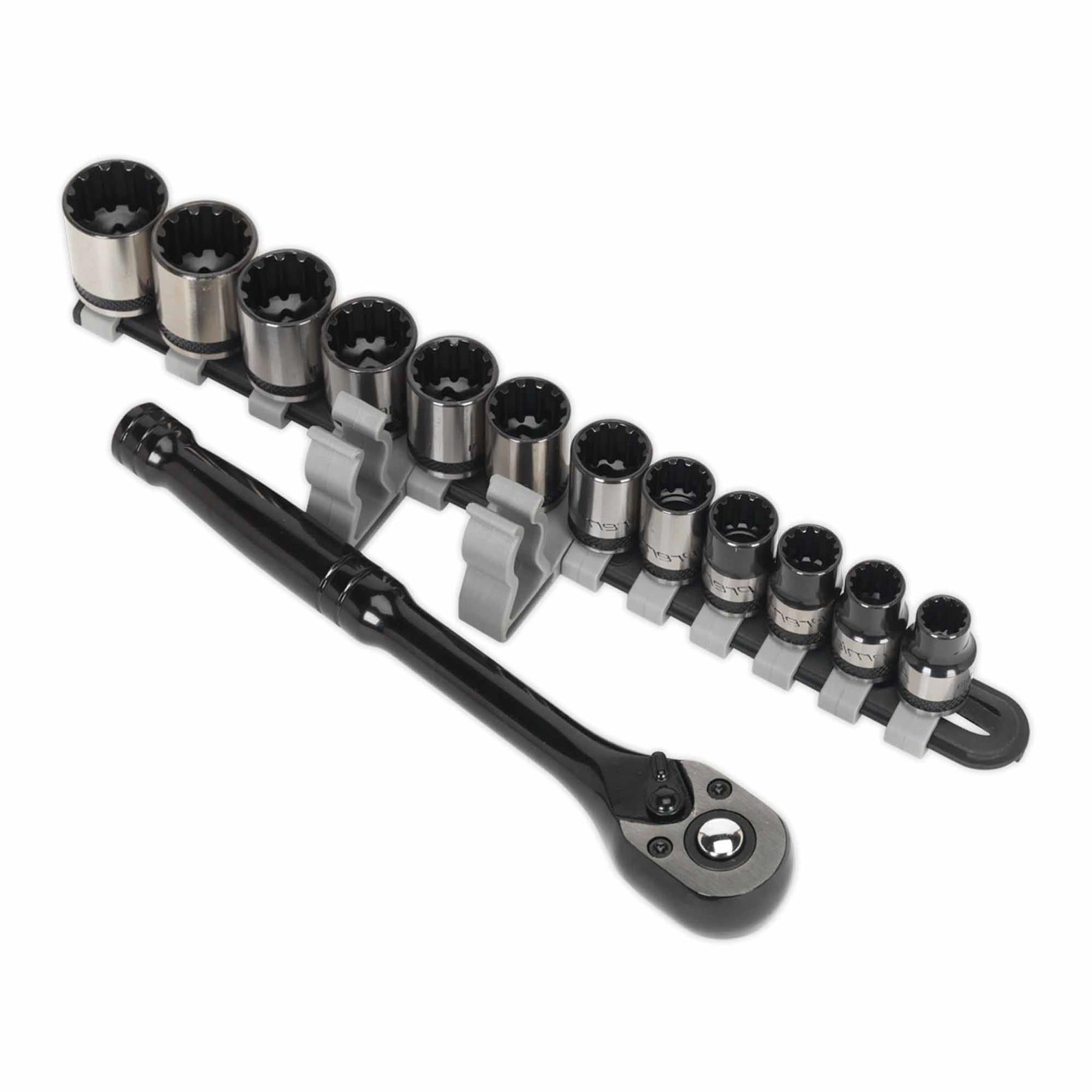 Sealey Socket Set 13pc 3/8"Sq Drive Total Drive Black Series