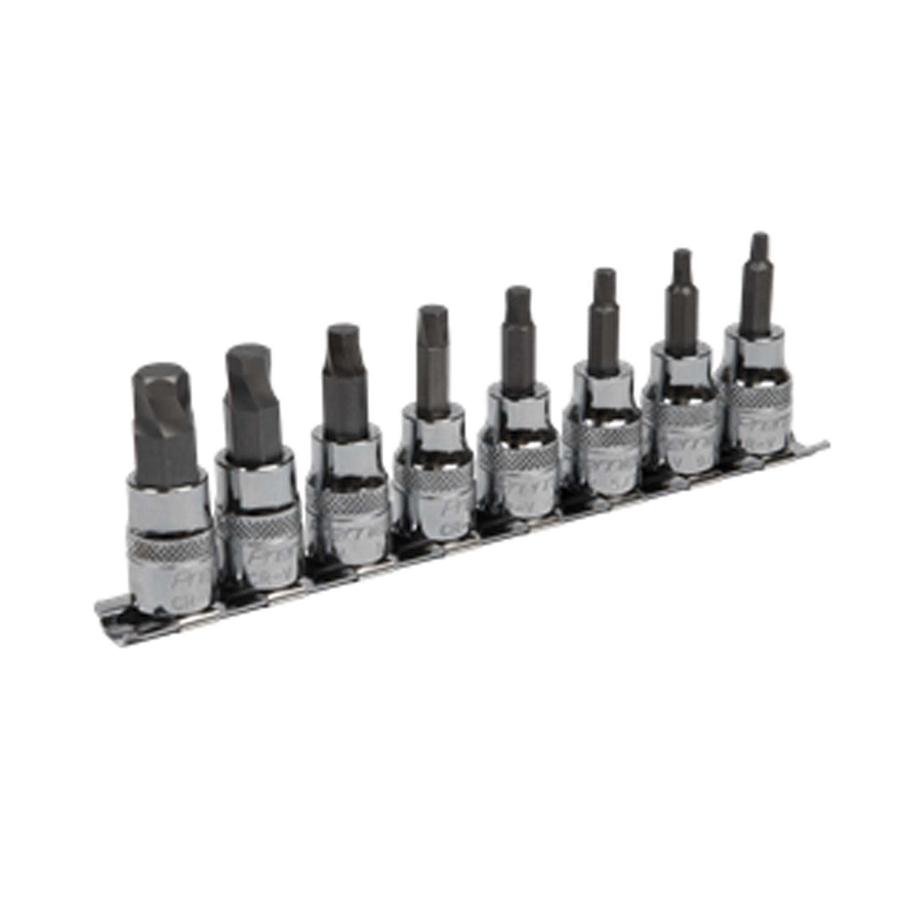 Sealey Hex Socket Bit Set Lock-On 8pc 3/8"Sq Drive Imperial