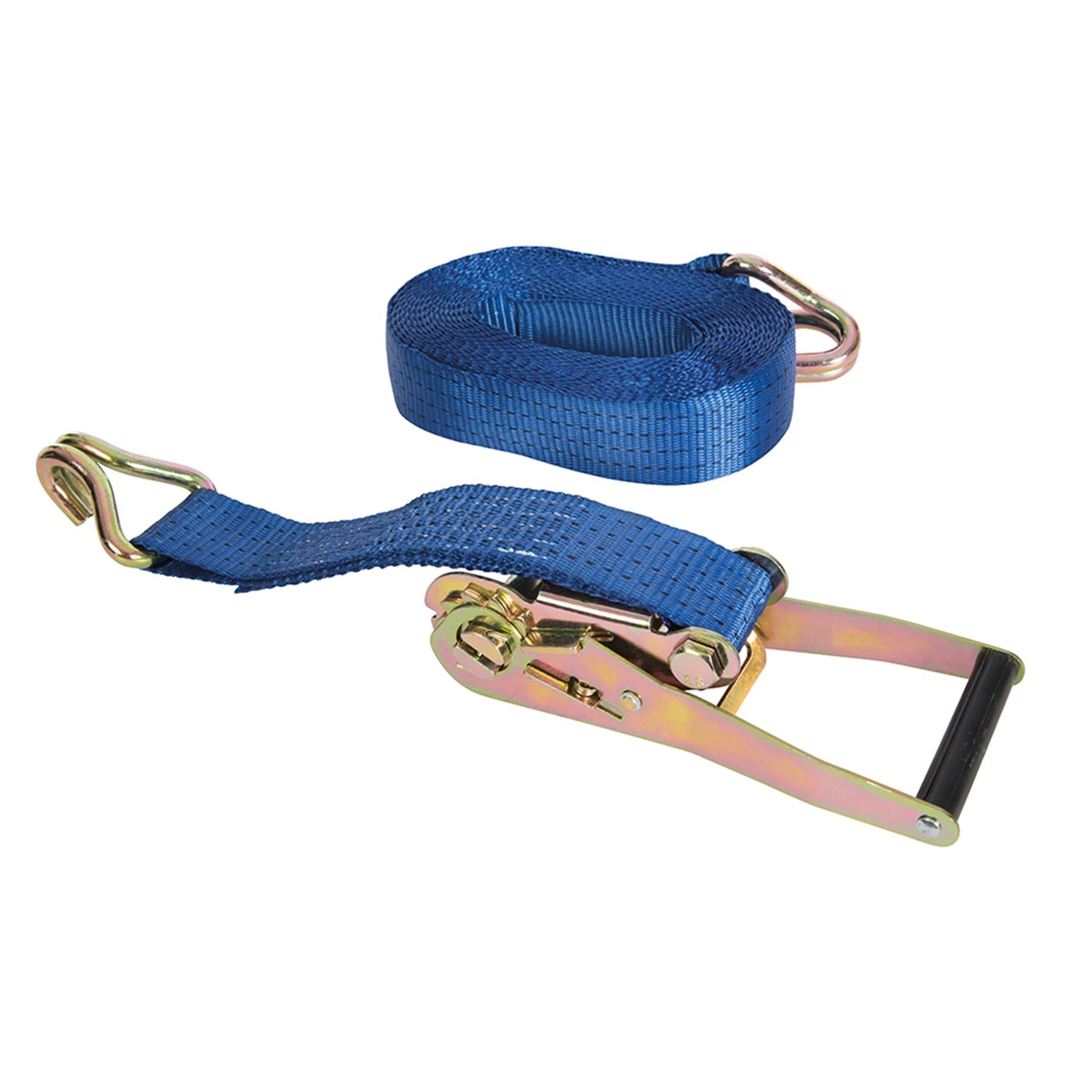 Ratchet Tie Down Strap J-Hook 8M X 50mm Rated 1300Kg Capacity 3900Kg