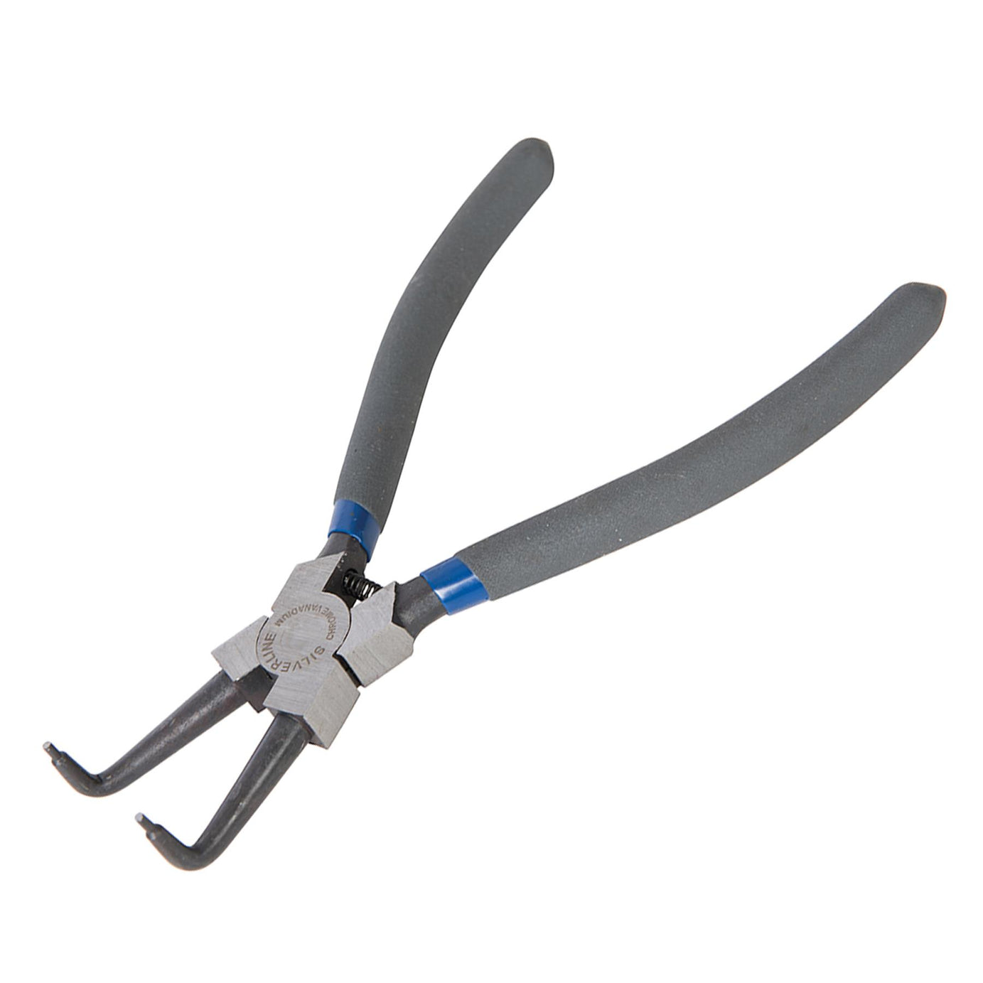 Bent Nose Internal Circlip Pliers 180mm Chrome Vanadium Tips Pvc Dipped Handles
