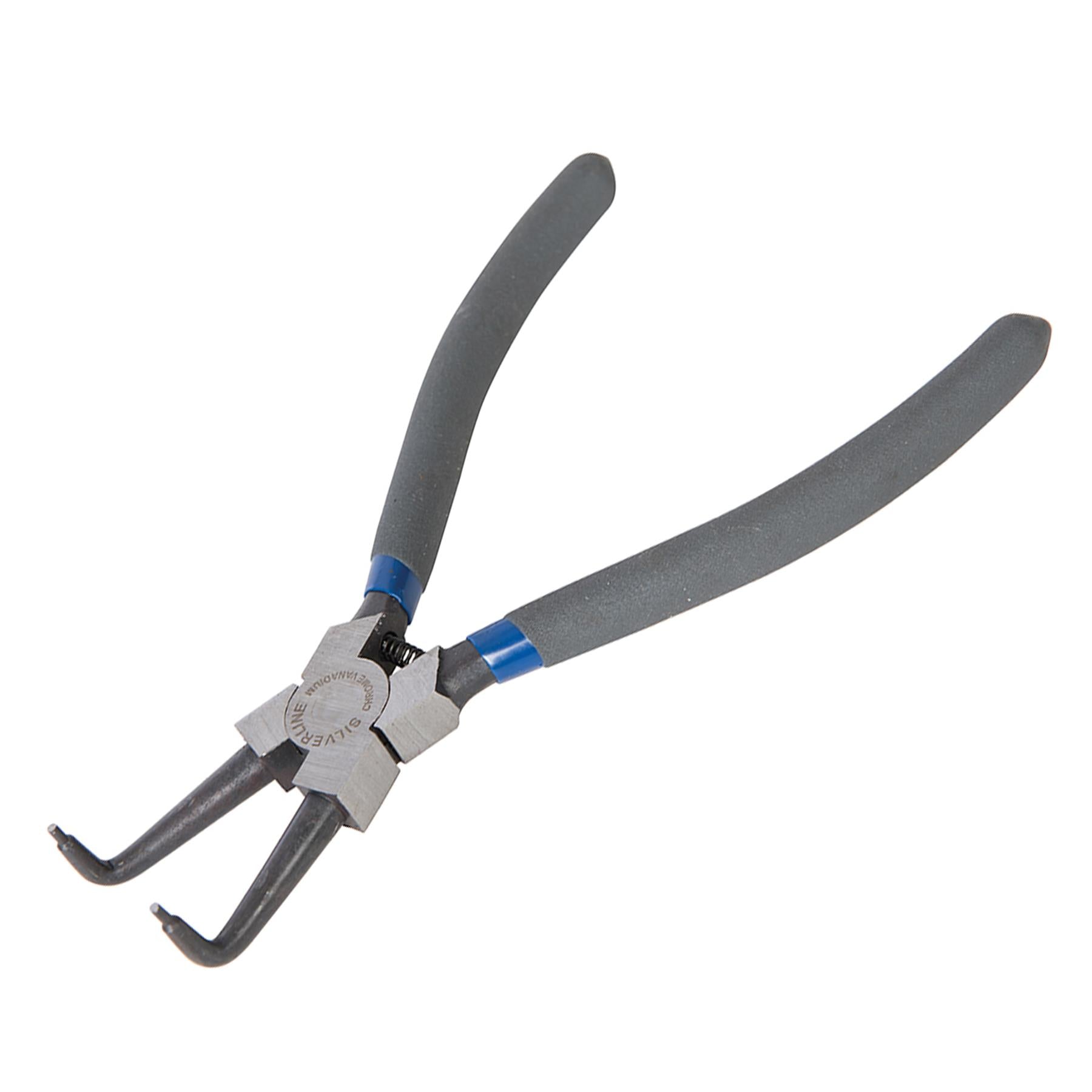 Bent Nose Internal Circlip Pliers 180mm Chrome Vanadium Tips Pvc Dipped Handles
