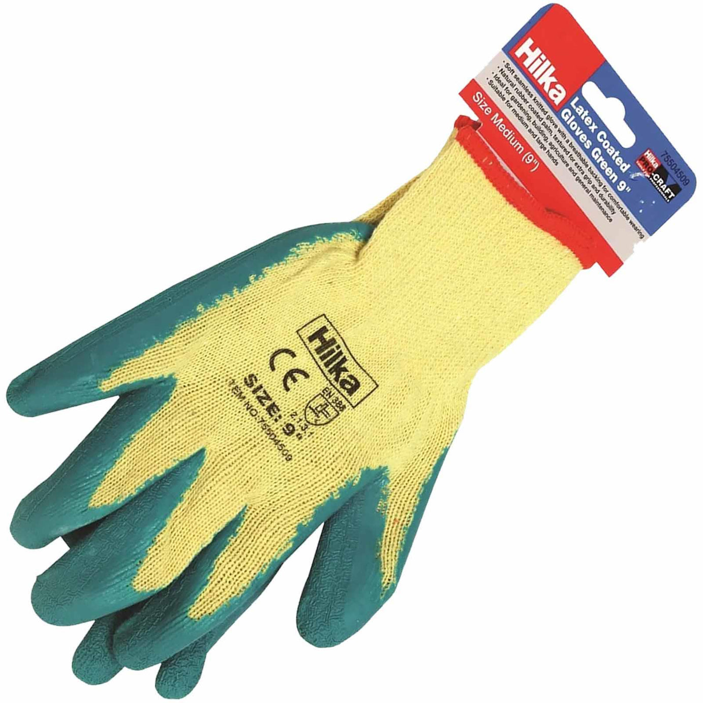Green Latex Coated Work Gloves