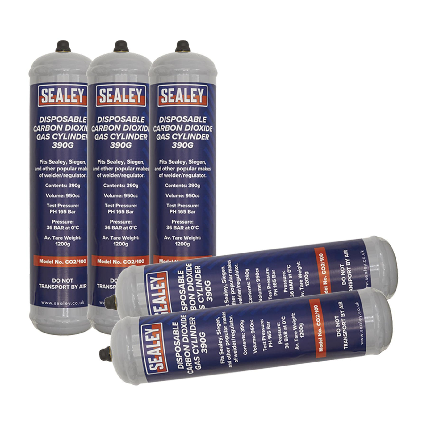 Sealey Gas Cylinder Disposable Carbon Dioxide 390g - Box of 12