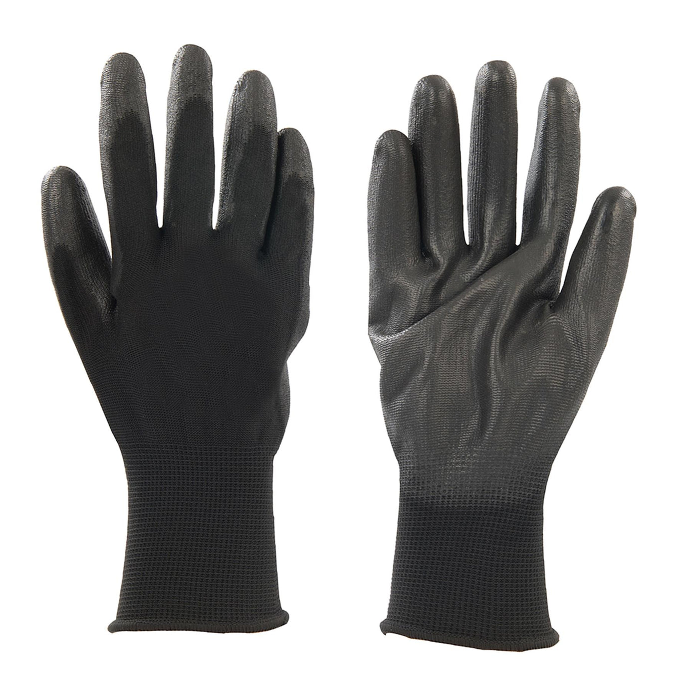 PU Palm Coated Work Wear Gardening Black Safety Gloves XL 11