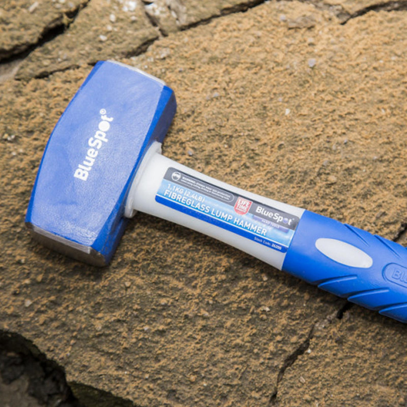 BlueSpot Genuine Heavy Duty Fibreglass Handle Lump Hammer 1.8kg / 4lb Bevelled Face