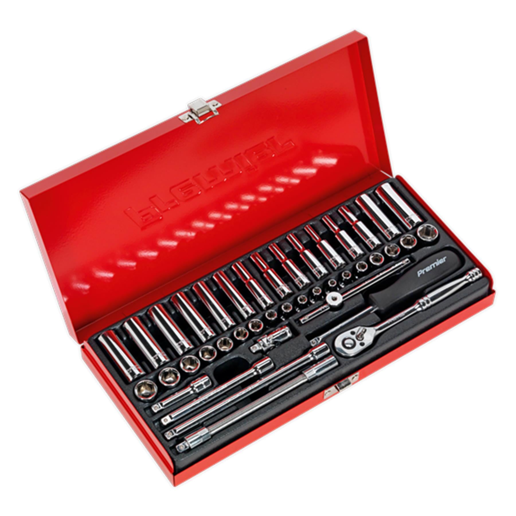 Sealey Socket Set 41pc 1/4"Sq Drive 6pt WallDrive� - Metric/Imperia