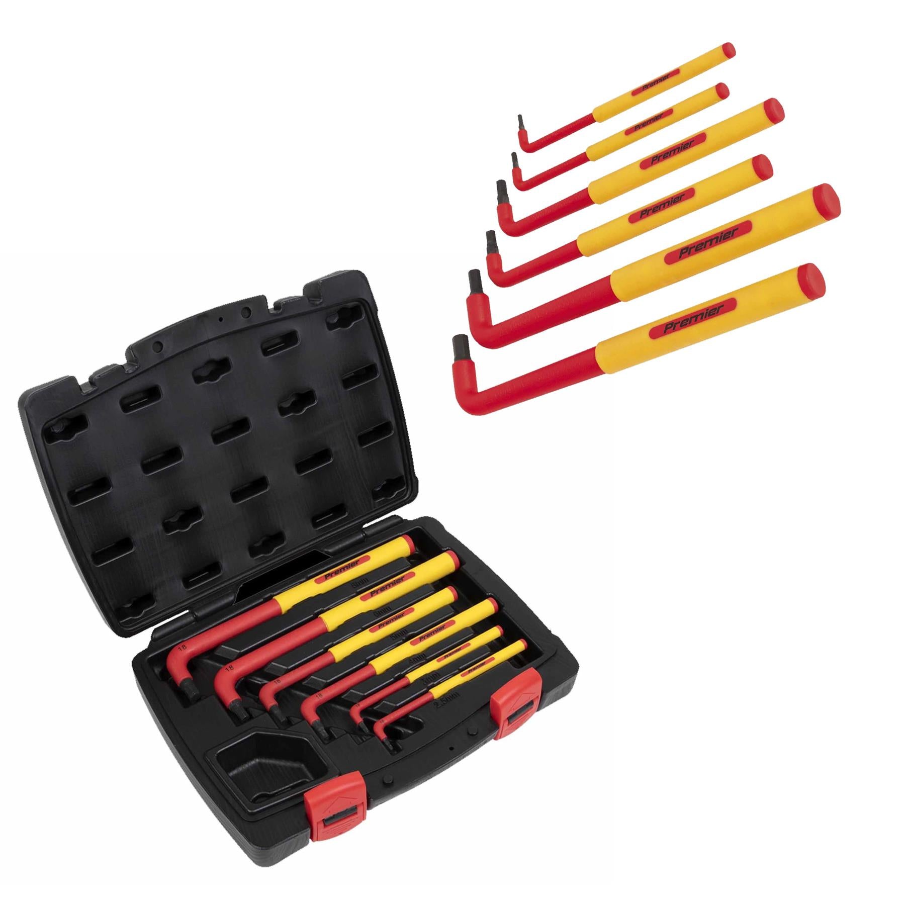 Sealey Hex Key Set 6pc Extra-Long VDE