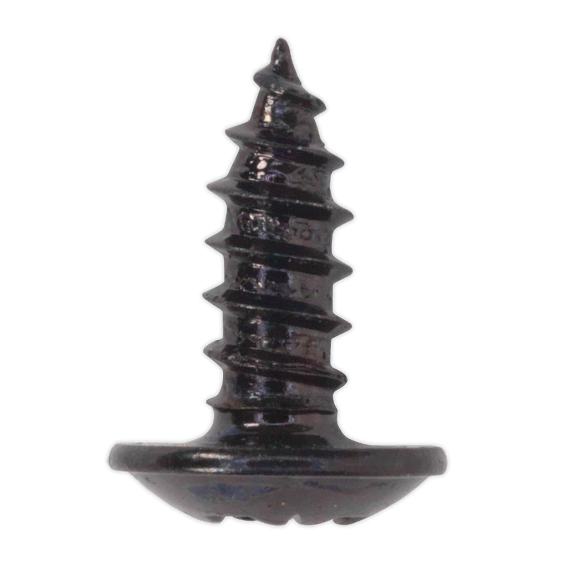Sealey Self Tapping Screw 3.5 x 10mm Flanged Head Black Pozi Pack o