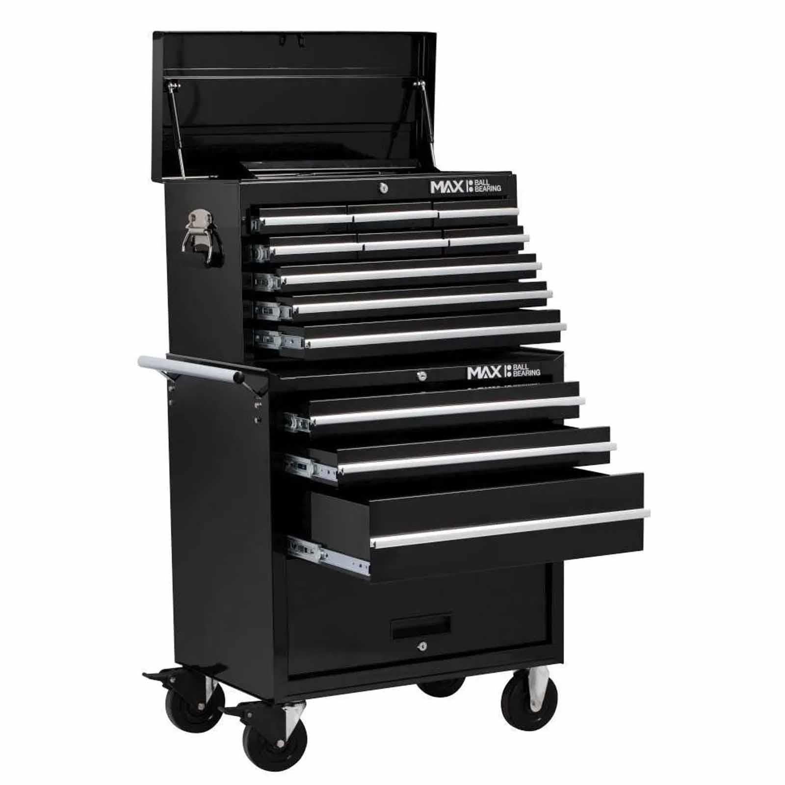 Professional 12 Drawer Combination Garage Tool Chest Rollaway Cabinet Ball Bearing Slides