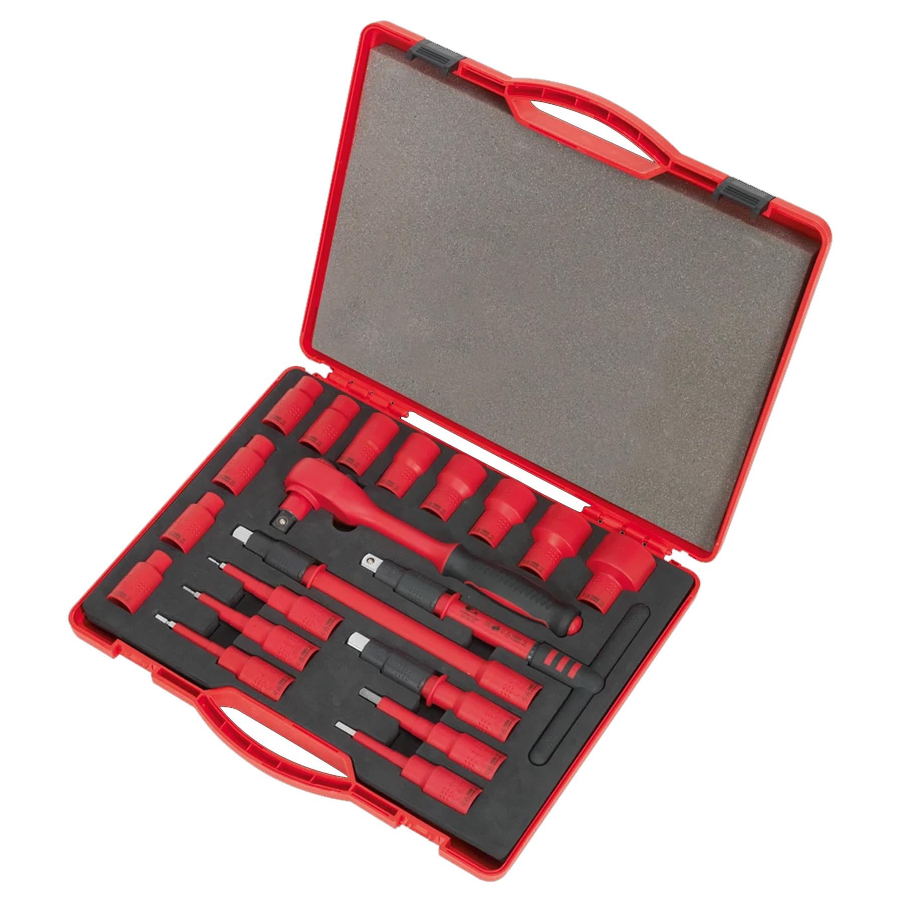 Sealey Insulated Socket Set 20pc 1/2"Sq Dr WallDrive VDE App.