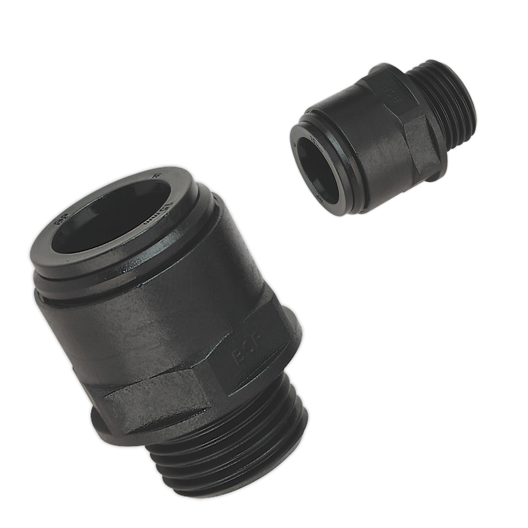 Sealey Straight Adaptor 15mm 1/2"BSP Pack of 2 (Speedfit-PM011514E)