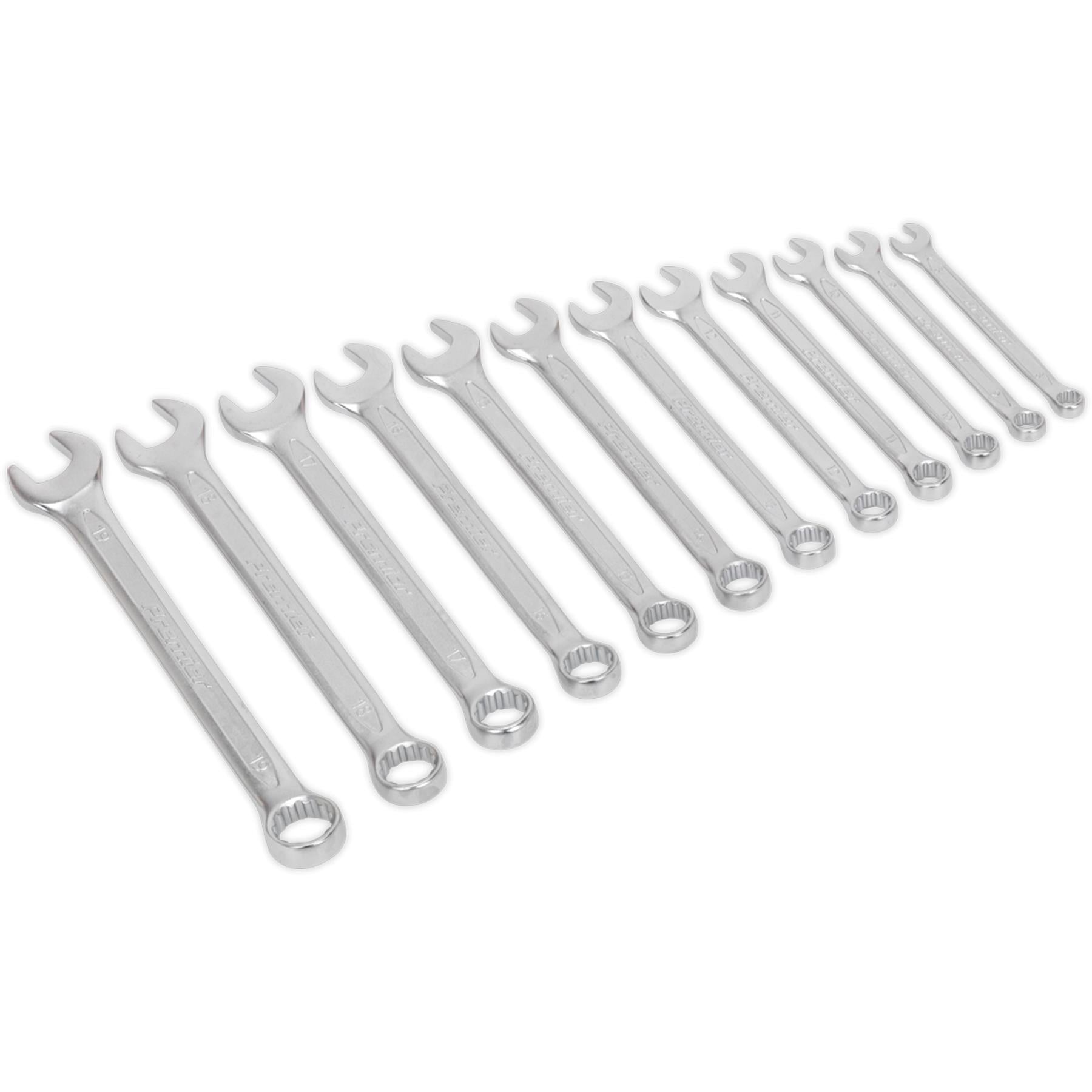 Sealey Combination Spanner Set 12pc Cold Stamped Metric